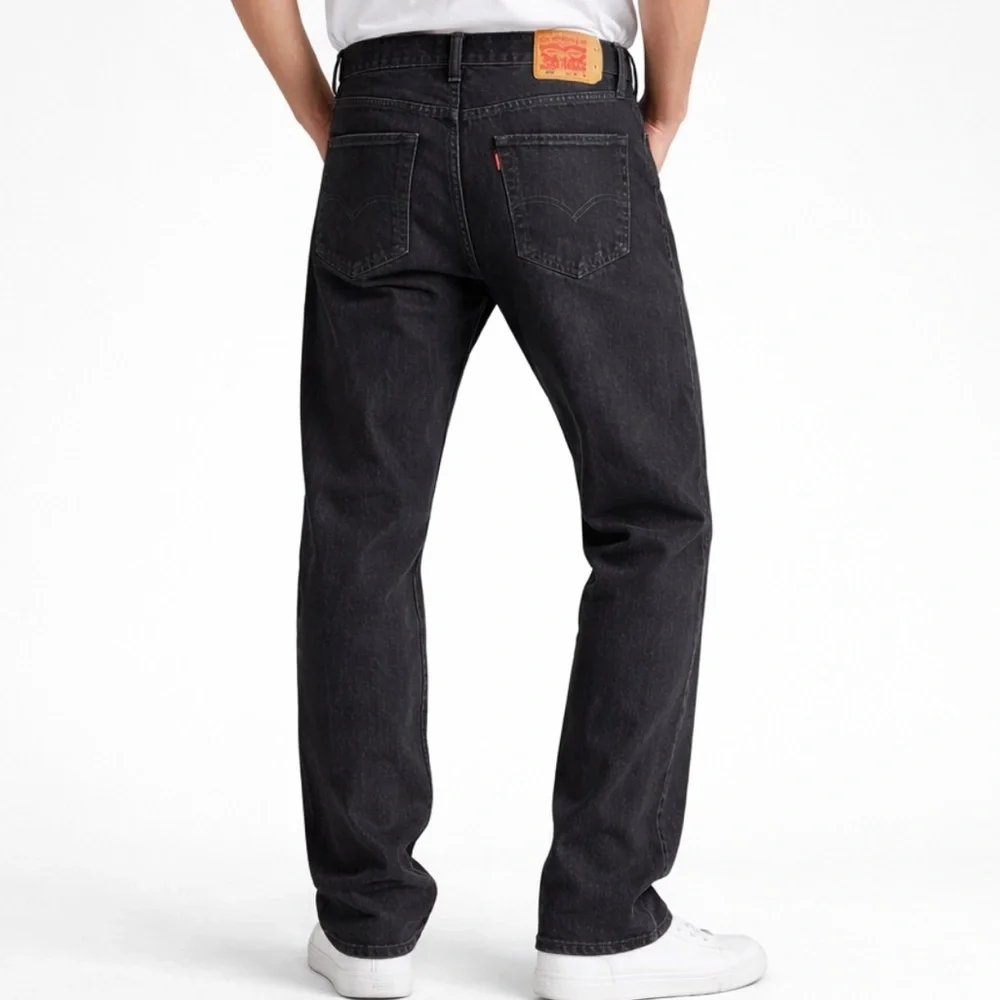 Levi's 501 Men's Black Faded Buttonfly Classic 100% Cotton Straight Jeans‎ 34/32
